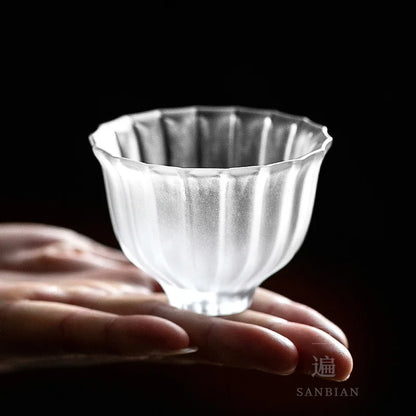 Linghua Glass Tea Set Gift Tea Ceremony Kung Fu Teacup Home Japanese Glass Tea Making Gaiwan