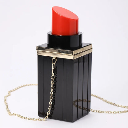 Lipstick Shape Designer Acrylie Wedding Party clutch purse evening bags clutches Women Shoulder Crossbody Bag for women Purses