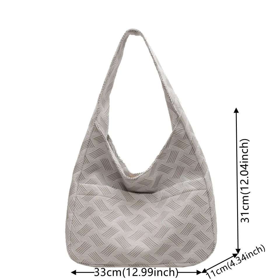 Little Fresh Canvas Handbags Literary And Artistic Women's Shoulder Bag Solid Color Buckle Handbag Cloth Bag