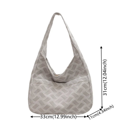 Little Fresh Canvas Handbags Literary And Artistic Women's Shoulder Bag Solid Color Buckle Handbag Cloth Bag