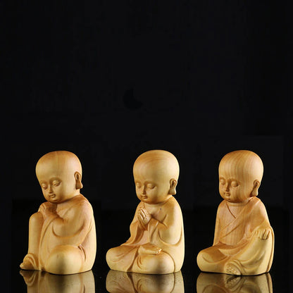 Little Monk Decoration New Chinese Zen Home Decoration Solid Wood Tea Decoration Small Zen Sami Statue Decoration