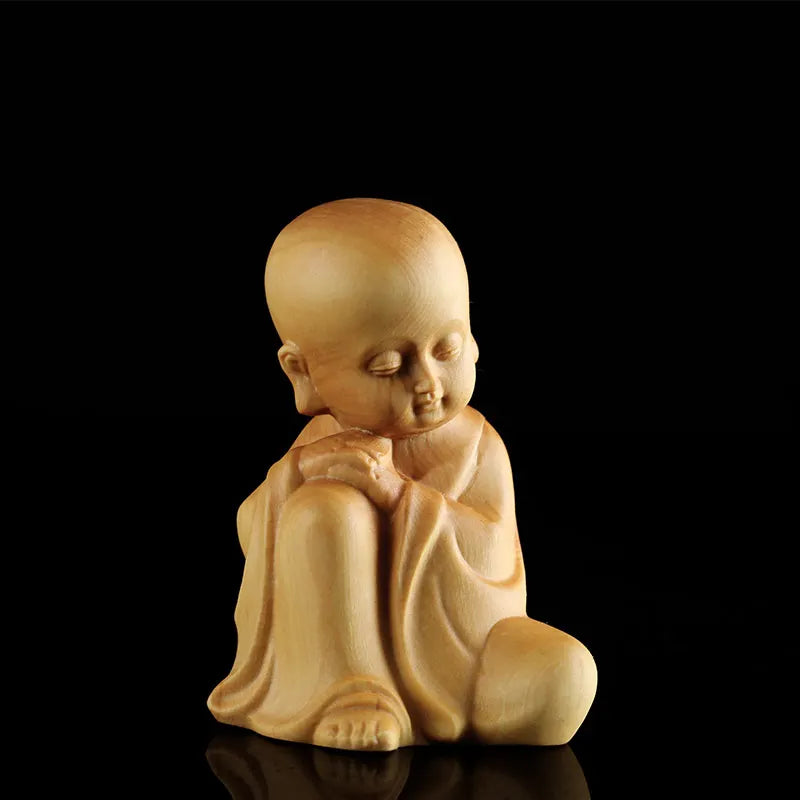 Little Monk Decoration New Chinese Zen Home Decoration Solid Wood Tea Decoration Small Zen Sami Statue Decoration