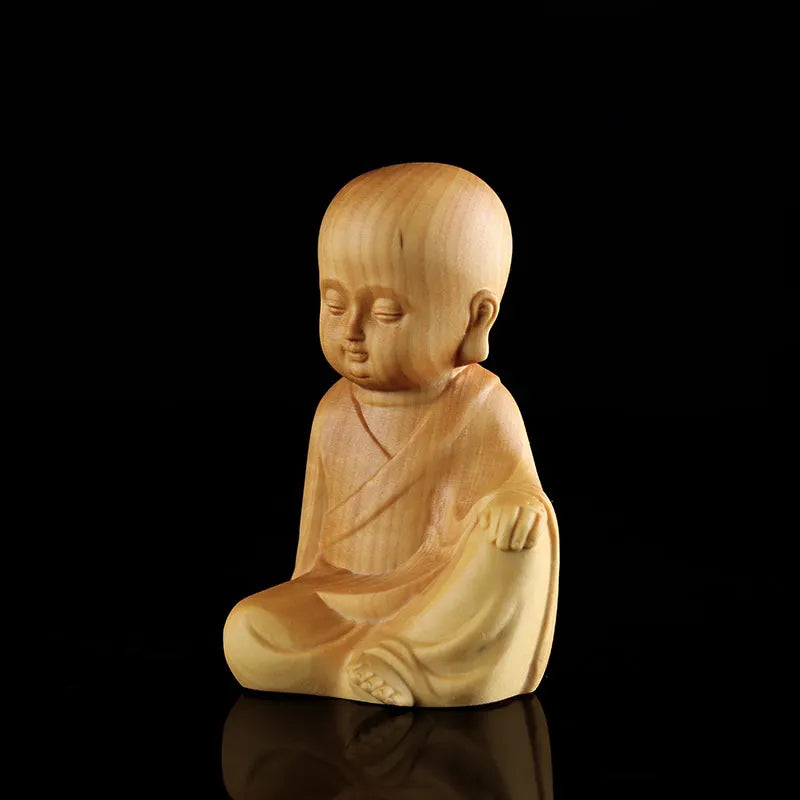 Little Monk Decoration New Chinese Zen Home Decoration Solid Wood Tea Decoration Small Zen Sami Statue Decoration