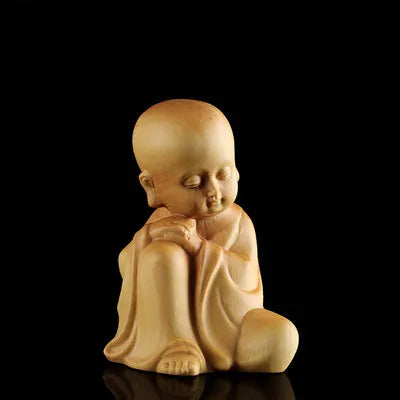 Little Monk Decoration New Chinese Zen Home Decoration Solid Wood Tea Decoration Small Zen Sami Statue Decoration