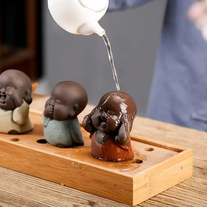 Little Monk Tea Play Purple Clay Tea Pet Boutique Can Raise Fortune Fish Tank Ornaments Zen Tea Tray Little Monk Ornaments Decor