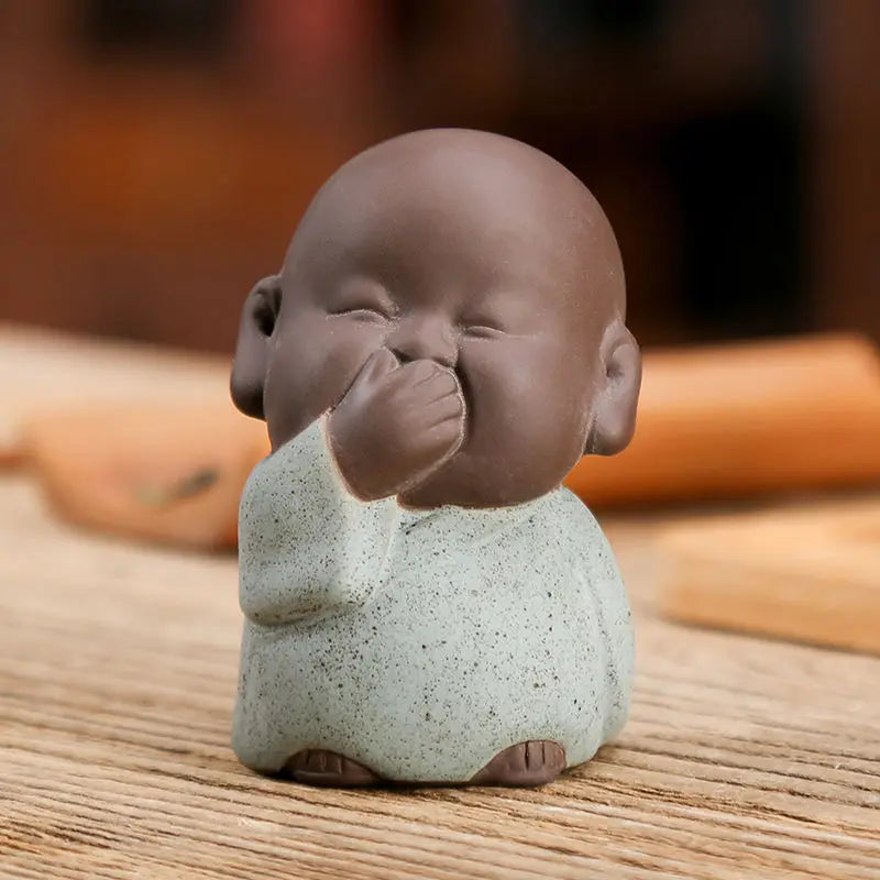 Little Monk Tea Play Purple Clay Tea Pet Boutique Can Raise Fortune Fish Tank Ornaments Zen Tea Tray Little Monk Ornaments Decor