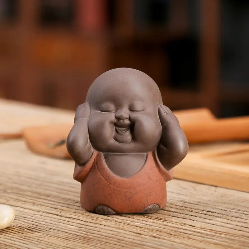 Little Monk Tea Play Purple Clay Tea Pet Boutique Can Raise Fortune Fish Tank Ornaments Zen Tea Tray Little Monk Ornaments Decor