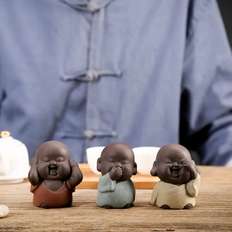 Little Monk Tea Play Purple Clay Tea Pet Boutique Can Raise Fortune Fish Tank Ornaments Zen Tea Tray Little Monk Ornaments Decor