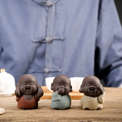 Little Monk Tea Play Purple Clay Tea Pet Boutique Can Raise Fortune Fish Tank Ornaments Zen Tea Tray Little Monk Ornaments Decor