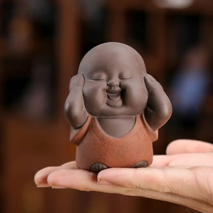 Little Monk Tea Play Purple Clay Tea Pet Boutique Can Raise Fortune Fish Tank Ornaments Zen Tea Tray Little Monk Ornaments Decor