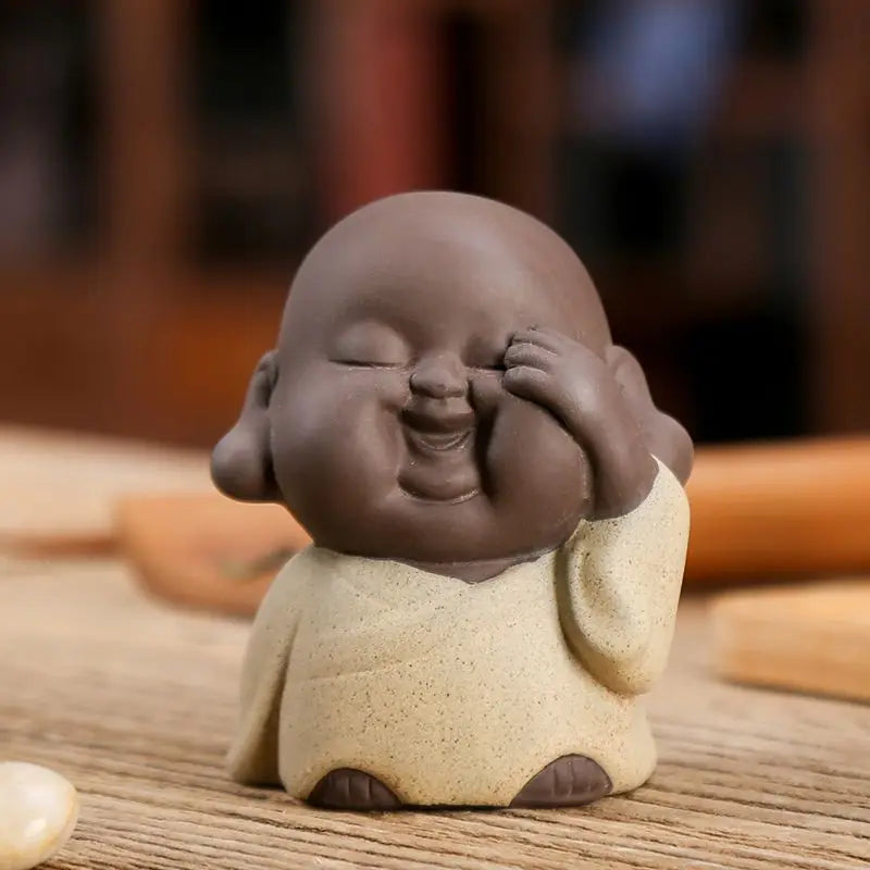 Little Monk Tea Play Purple Clay Tea Pet Boutique Can Raise Fortune Fish Tank Ornaments Zen Tea Tray Little Monk Ornaments Decor