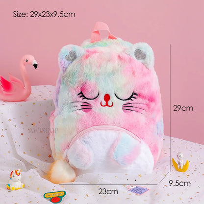 Little Princess Pink Unicorn Backpacks for Girls Cartoon Plush School Bags Cute Kids Book Travel Bags Toddler Children Schoolbag