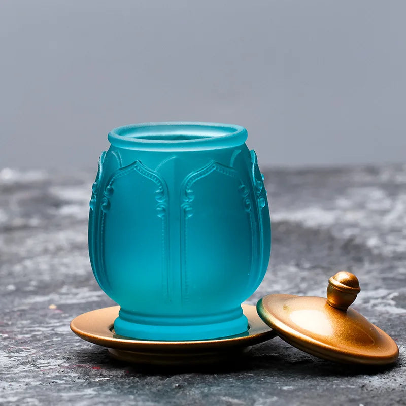 Liuli water purification cup Holy water cup The Eight Merit Cups for Water Supply Water Cup for Buddha Guanyin Gong Cup Great Co