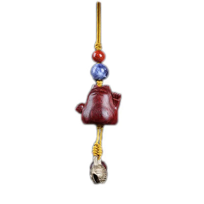 Lobular Rosewood 2cm Wood Sculpture Mascot Lucky Cat Pendant Bag Pendant Lucky deduction Wall Decoration Home Décor