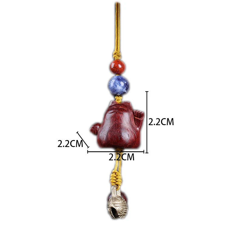 Lobular Rosewood 2cm Wood Sculpture Mascot Lucky Cat Pendant Bag Pendant Lucky deduction Wall Decoration Home Décor