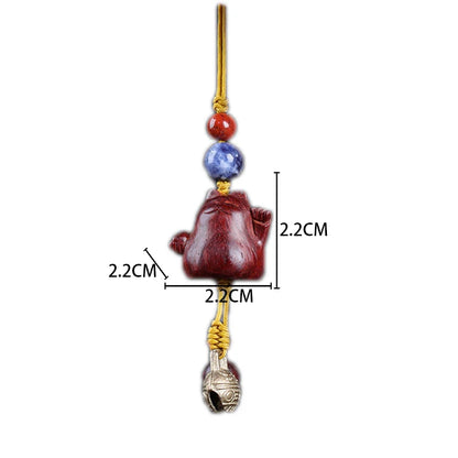 Lobular Rosewood 2cm Wood Sculpture Mascot Lucky Cat Pendant Bag Pendant Lucky deduction Wall Decoration Home Décor