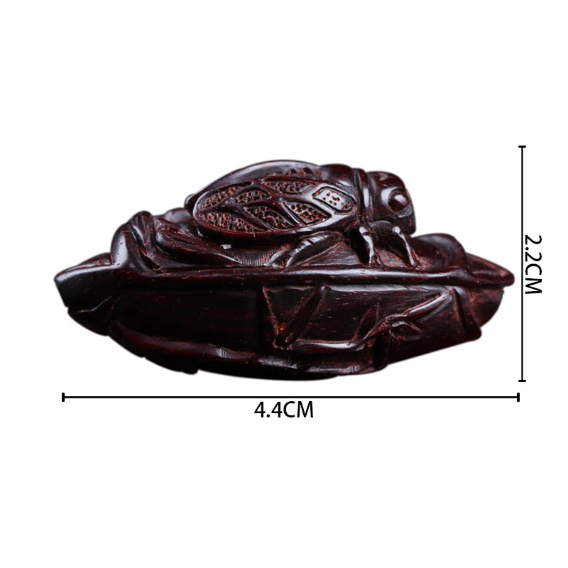 Lobular Rosewood 4cm Wood Sculpture Animal Sculpture Cicada Pendant Car Hanging Office Decoration Home Décor