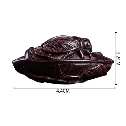 Lobular Rosewood 4cm Wood Sculpture Animal Sculpture Cicada Pendant Car Hanging Office Decoration Home Décor
