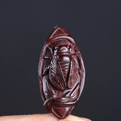 Lobular Rosewood 4cm Wood Sculpture Animal Sculpture Cicada Pendant Car Hanging Office Decoration Home Décor