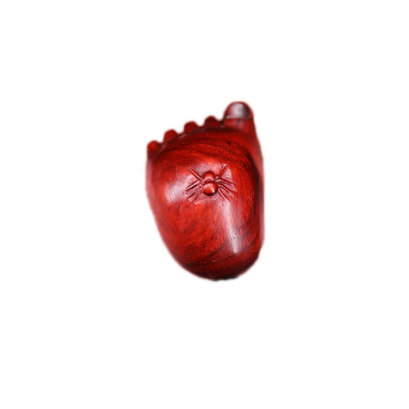 Lobular Rosewood 5cm Foot-shaped wood carving Car Hanging Office Decoration Bag Pendant Wall Decoration Home Décor