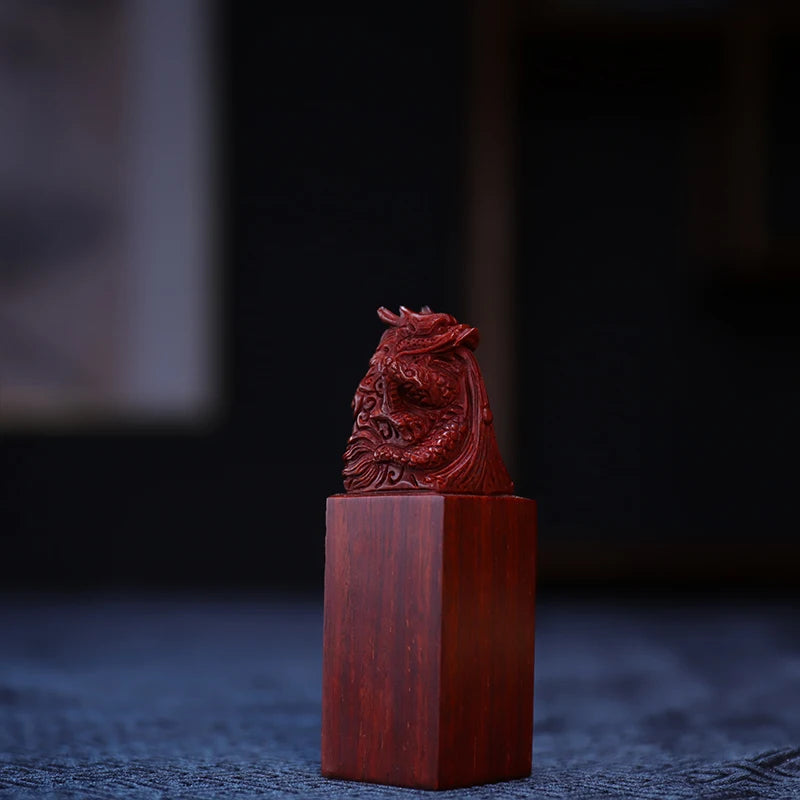 Lobular Rosewood 8cm Traditional Chinese Myth Historical Chinese Zodiac dragon Animal Sculpture Home Decor