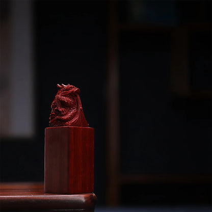 Lobular Rosewood 8cm Traditional Chinese Myth Historical Chinese Zodiac dragon Animal Sculpture Home Decor