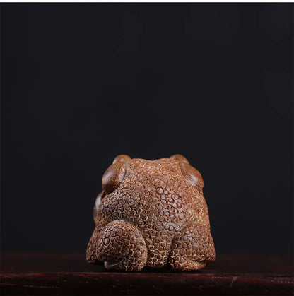 Lobular Rosewood Ebony Green sandalwood toad Real Wood Office Decoration Feng Shui Wood Statue Wood Sculpture Animal Sculpture