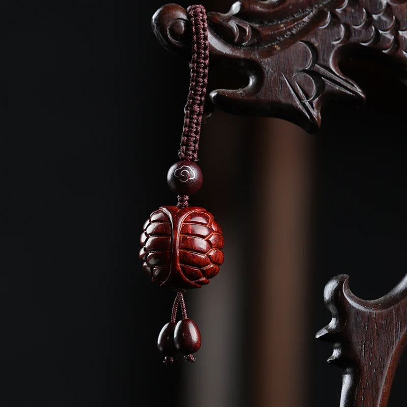 Lobular Rosewood  Real Wood Animal Sculpture Collection Bag Pendant Wood Statue Collection Rich Feng Shui Mascot Lucky deduction