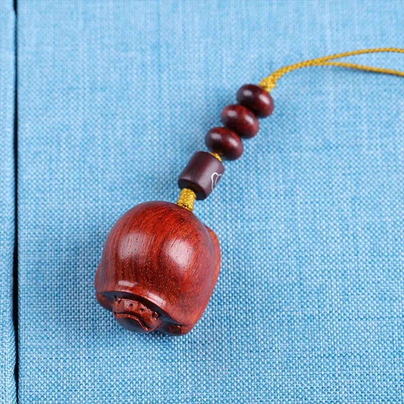 Lobular Rosewood Real Wood Wood Sculpture Collection Bag Pendant Animal Sculpture Mascot Lucky Feng Shui Wood Statue Lucky