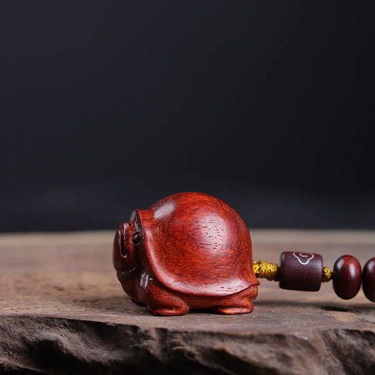 Lobular Rosewood Real Wood Wood Sculpture Collection Bag Pendant Animal Sculpture Mascot Lucky Feng Shui Wood Statue Lucky