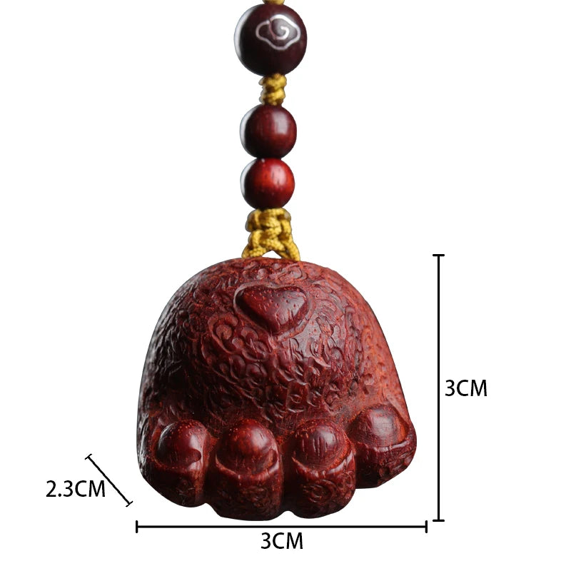 Lobular Rosewood Real Wood Wood Sculpture Lucky deduction Animal Sculpture Cat's Claw Wood Statue Lovely Bag Pendant Feng Shui