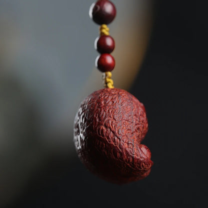 Lobular Rosewood Real Wood Wood Sculpture Lucky deduction Animal Sculpture Cat's Claw Wood Statue Lovely Bag Pendant Feng Shui