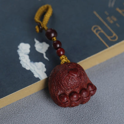 Lobular Rosewood Real Wood Wood Sculpture Lucky deduction Animal Sculpture Cat's Claw Wood Statue Lovely Bag Pendant Feng Shui