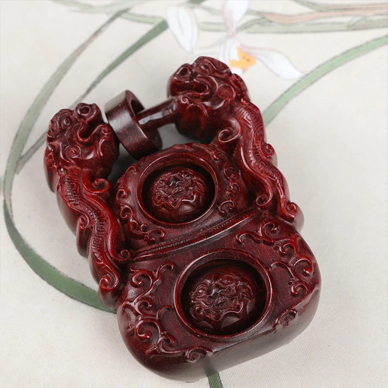 Lobular Rosewood Real Wood Wood Sculpture Traditional Chinese Collection Feng Shui Collection Lucky Office Decoration