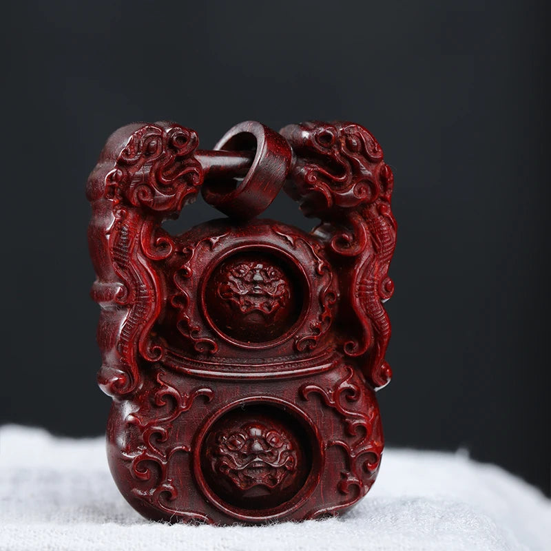 Lobular Rosewood Real Wood Wood Sculpture Traditional Chinese Collection Feng Shui Collection Lucky Office Decoration