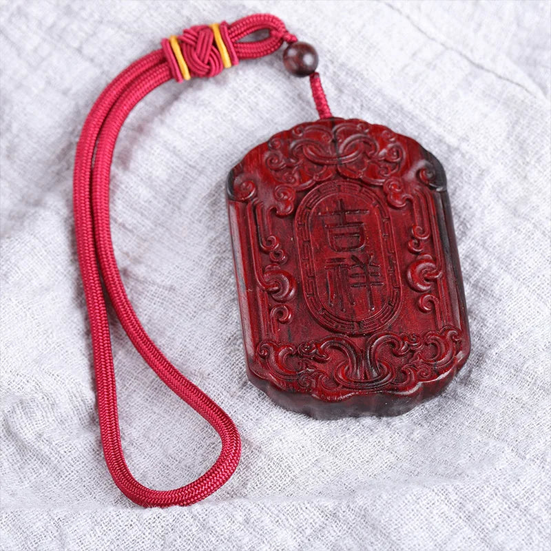 Lobular Rosewood  Ruyi Pendant Mascot Lucky deduction Lucky deduction Wooden sign Feng Shui Traditional Chinese Real Wood Wood S