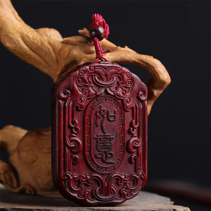 Lobular Rosewood  Ruyi Pendant Mascot Lucky deduction Lucky deduction Wooden sign Feng Shui Traditional Chinese Real Wood Wood S