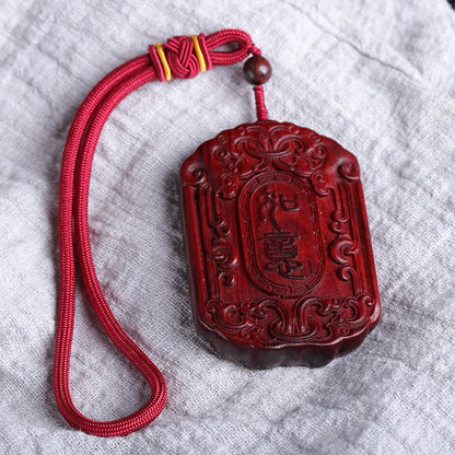 Lobular Rosewood  Ruyi Pendant Mascot Lucky deduction Lucky deduction Wooden sign Feng Shui Traditional Chinese Real Wood Wood S