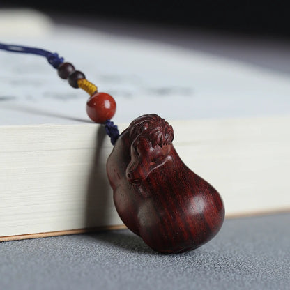 Lobular Rosewood Wood Sculpture Real Wood Chinese Zodiac Animal Sculpture  Animal Sculpture Traditional Chinese Car Hanging