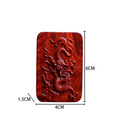 Lobular Rosewood Wood Sculpture Real Wood Traditional Chinese Animal Sculpture Chinese Zodiac Wood Statue Car Hanging Pendant