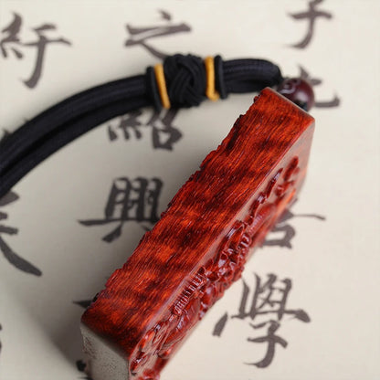 Lobular Rosewood Wood Sculpture Real Wood Traditional Chinese Animal Sculpture Chinese Zodiac Wood Statue Car Hanging Pendant