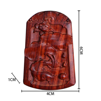 Lobular Rosewood Wood Sculpture Real Wood Traditional Chinese Car Hanging Mascot Lucky deduction Animal Sculpture Wooden sign