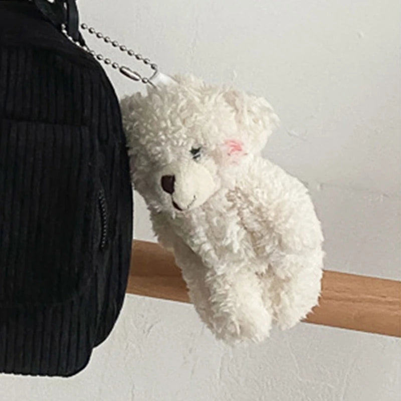Lolita Girl Handbag Corduroy Shoulder Crossbody Bag Bear Messenger Bag Daughter