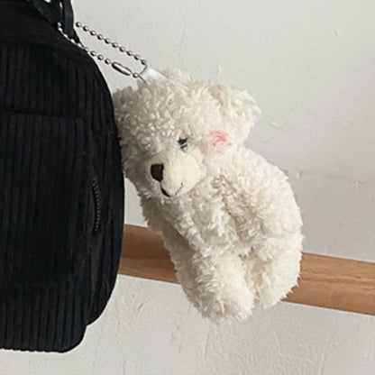 Lolita Girl Handbag Corduroy Shoulder Crossbody Bag Bear Messenger Bag Daughter