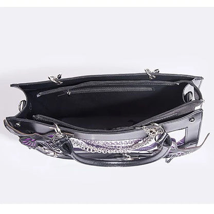 Lolita Girls Gothic Itabags Shoulder Bags Briefcases Demon Labyrinth Butterfly Chains Transparent Layer Party Vintage HandBags