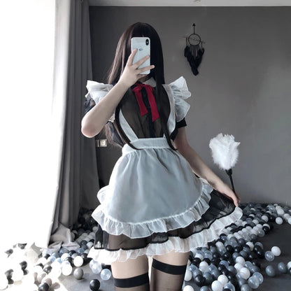 Lolita Maid Dresses Uniform Girl Transparent Erotic Role Play Cute Sexy Women Lingerie Costumes Servant