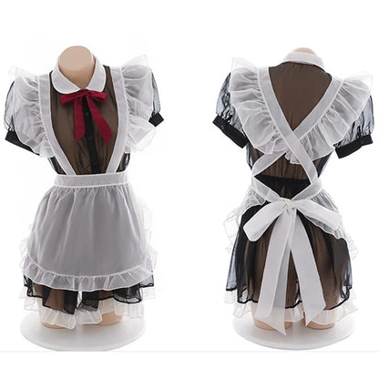 Lolita Maid Dresses Uniform Girl Transparent Erotic Role Play Cute Sexy Women Lingerie Costumes Servant