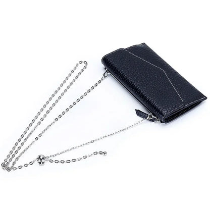 Long Leather Purse Women 2024 New Advanced First Layer Cowhide Hand Holding Fashion Small Crossbody Bag Gift Set Nice-lookin