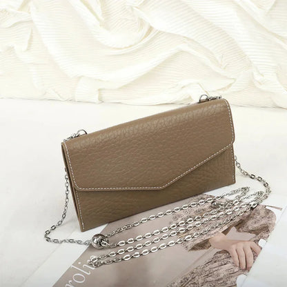 Long Leather Purse Women 2024 New Advanced First Layer Cowhide Hand Holding Fashion Small Crossbody Bag Gift Set Nice-lookin