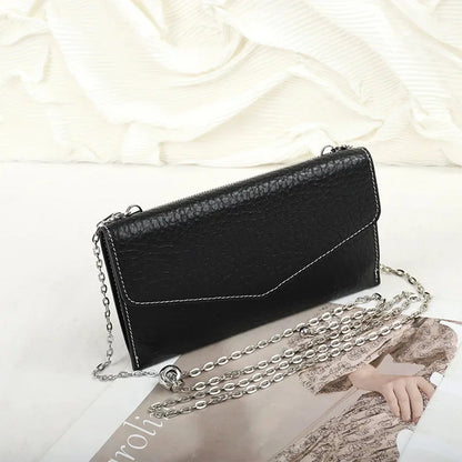 Long Leather Purse Women 2024 New Advanced First Layer Cowhide Hand Holding Fashion Small Crossbody Bag Gift Set Nice-lookin